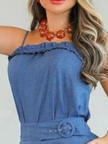 Damer elegant jumpsuit med off-the-shoulder design og ruching Stilla