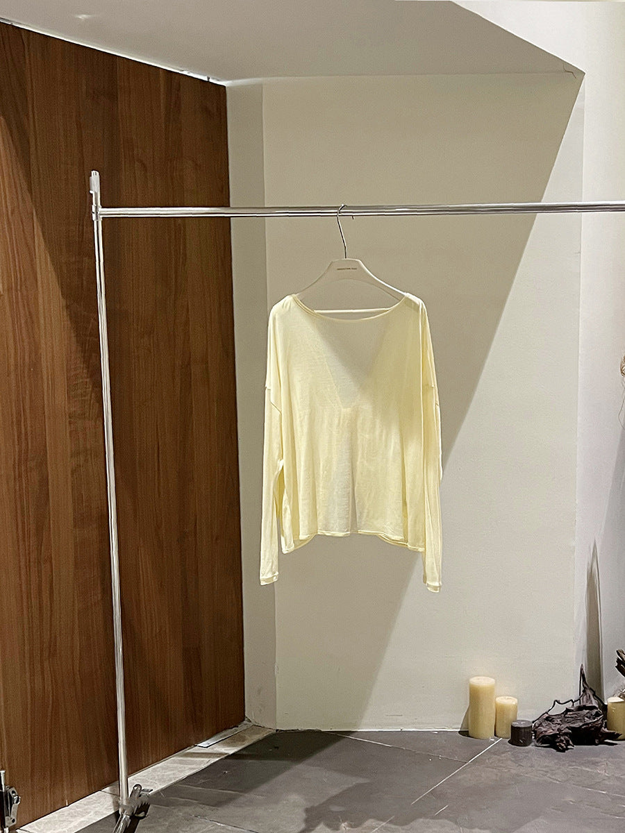 Dame afslappet langærmet top lavet af højkvalitets bomuld med løs pasform Stilla