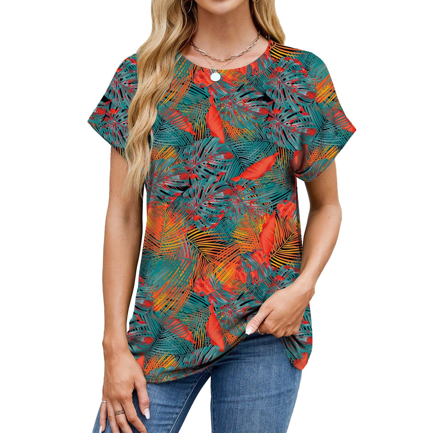 Stilla | Casual Rund Hals Loose Kort Ærme T-Shirt