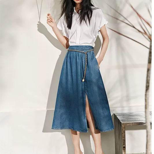 Dame elegant bluse med rynkning og korte ærmer Stilla