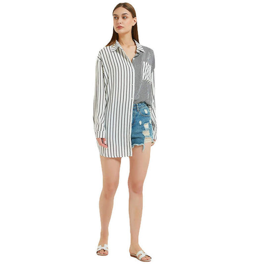 Dame afslappet skjorte med knude-detalje Stilla