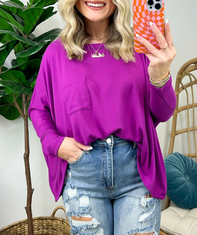 Dame afslappet oversized skjorte med lommer Stilla