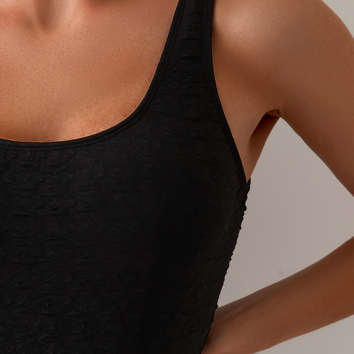 Dame Elegant ét stykke badedragt med formende bælte og struktureret design Stilla