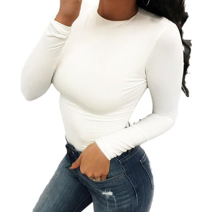 Dame Langærmet Bodysuit i hudvenligt strækstof med figursyet snit Stilla