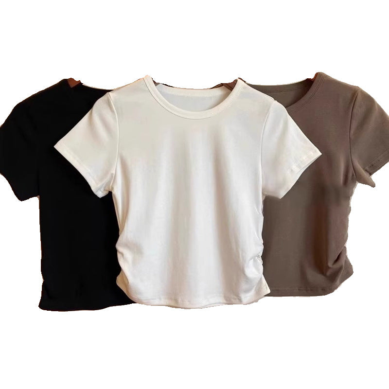 Dame Kortærmet Rynkning Side T-shirt Stilla