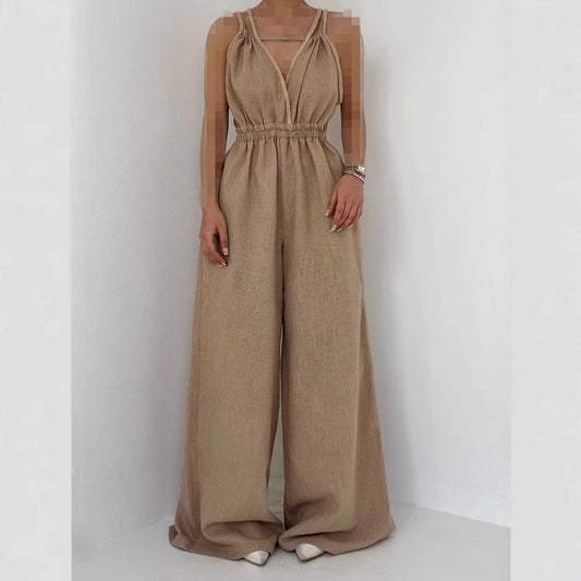 Dame afslappet jumpsuit med justerbare stropper og elastisk talje Stiila