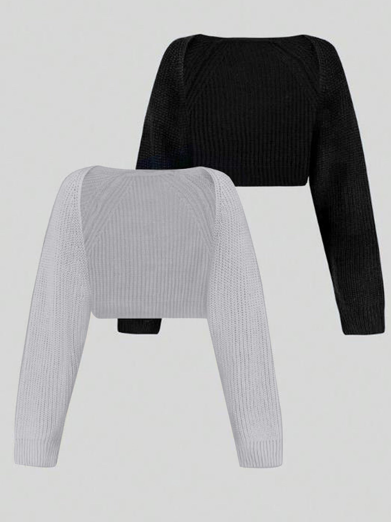 Dame cropped strikoverdel med dropped shoulders og fint ribmønster Stilla