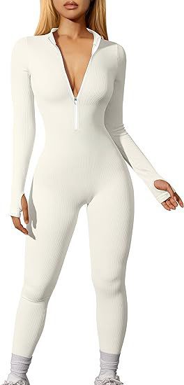 Dame Figurtilpasset Jumpsuit med elegant Ribdesign og Langærmet Stilla