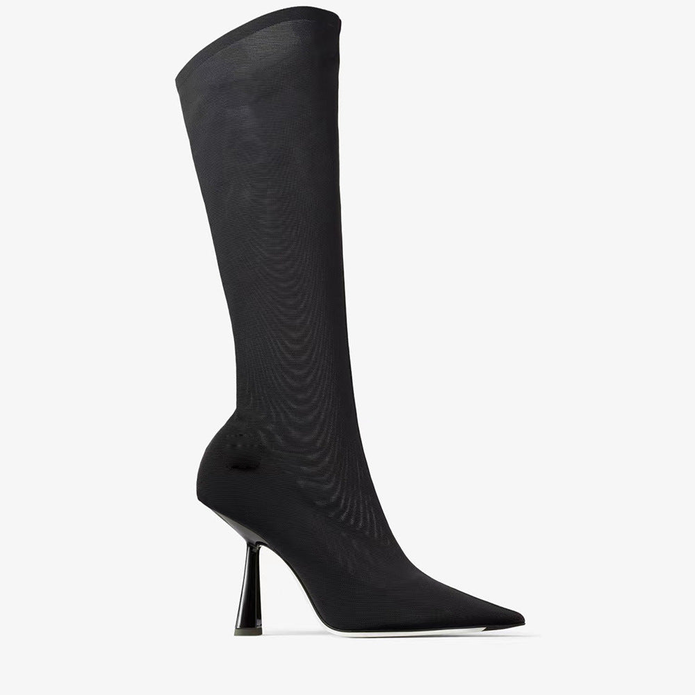 Femme Fashion-Forward Høj-Stiletto Sok Støvler Stilla