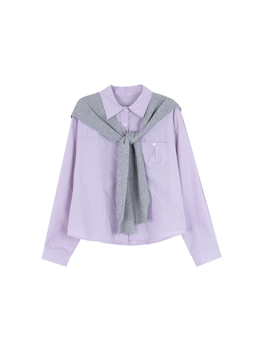 Dame afslappet bluse med en elegant sweaterkrave og moderne snit Stilla