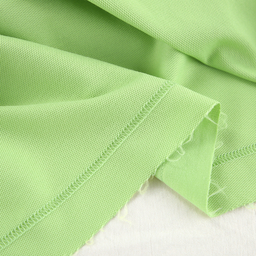 Dame afslappet Crop-Top og shorts sæt med knapdetaljer og lange ærmer Stilla