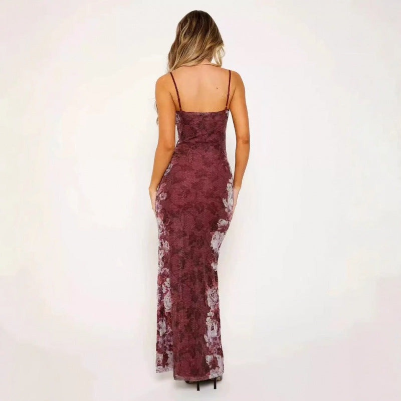 Dame Elegant Floral Slipkjole Stilla