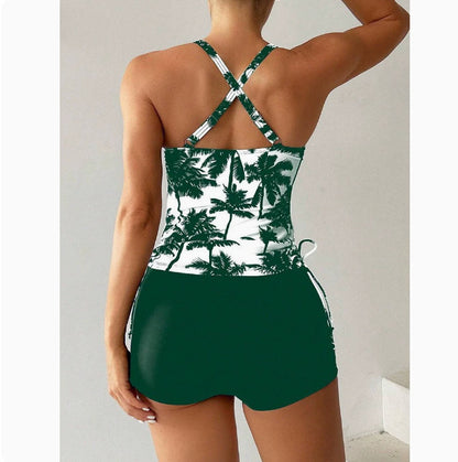 Femme Athletic Tankini Sæt med High-Waisted Shorts Stilla