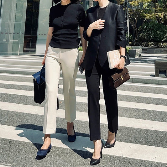 Dame afslappet stribet T-shirt med behagelig pasform Stilla