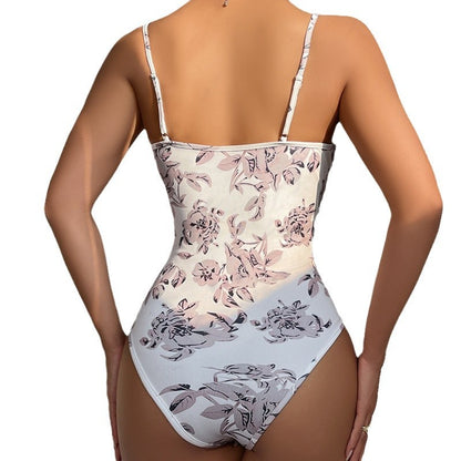 Dame Korsett-Bodysuit med floral design og forførende snit Stilla