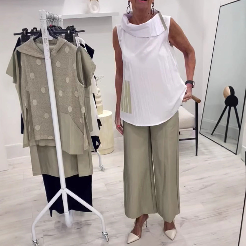 Dame afslappet skjorte med asymmetrisk kant og praktiske lommer Stilla