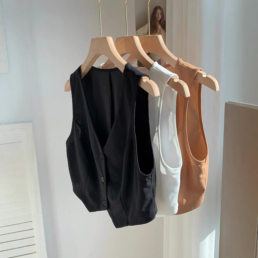 Dame Cropped Overdel med elegant snit og blødt flydende stof Stilla