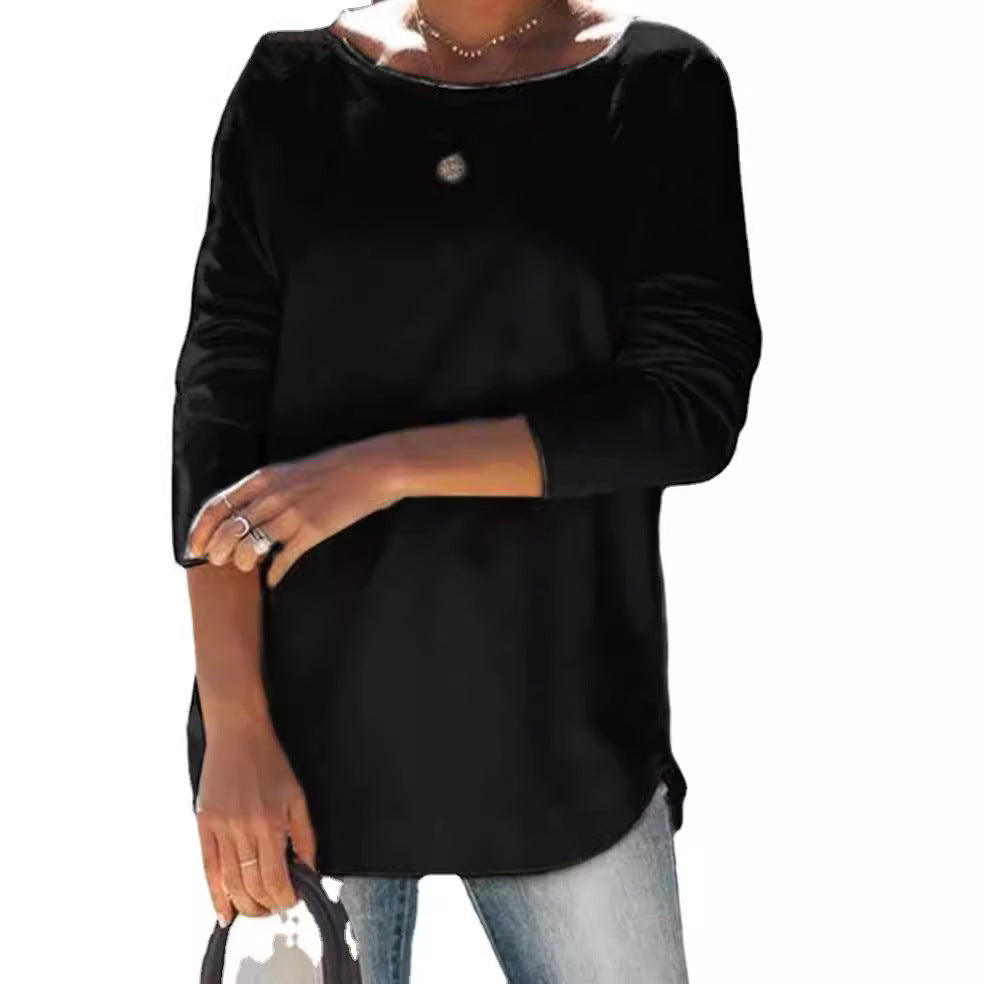 Dame afslappet langærmet skjorte med asymmetrisk snit Stilla