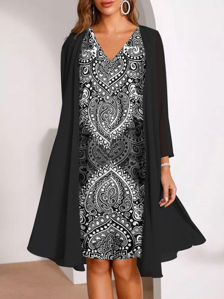 Dame elegant aftenkjole med skinnende overtræk Stilla