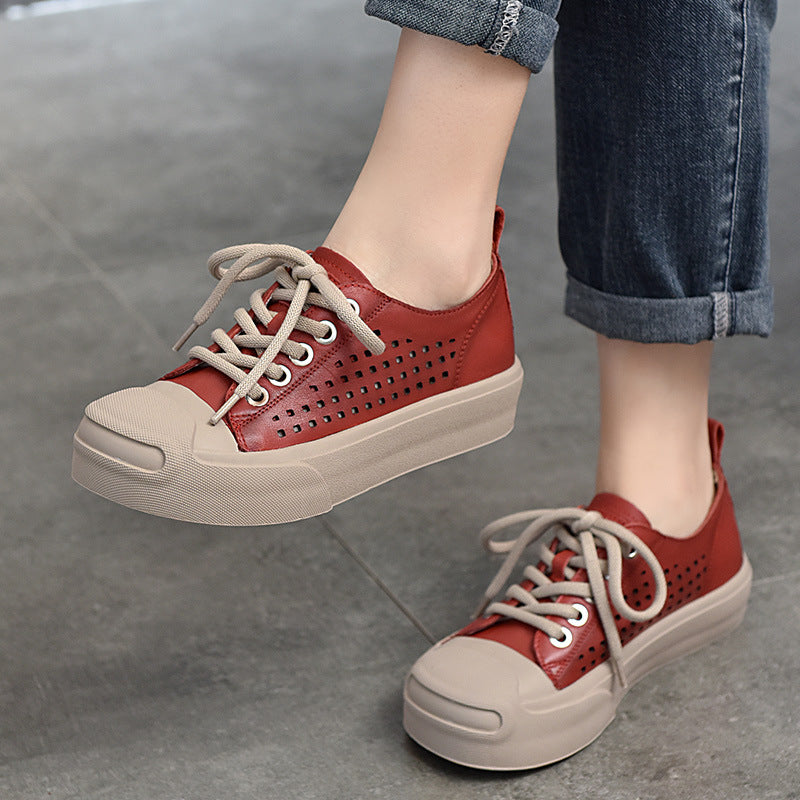 Dame Design-Sneakers med perforeret overdel og polstret indersål Stilla