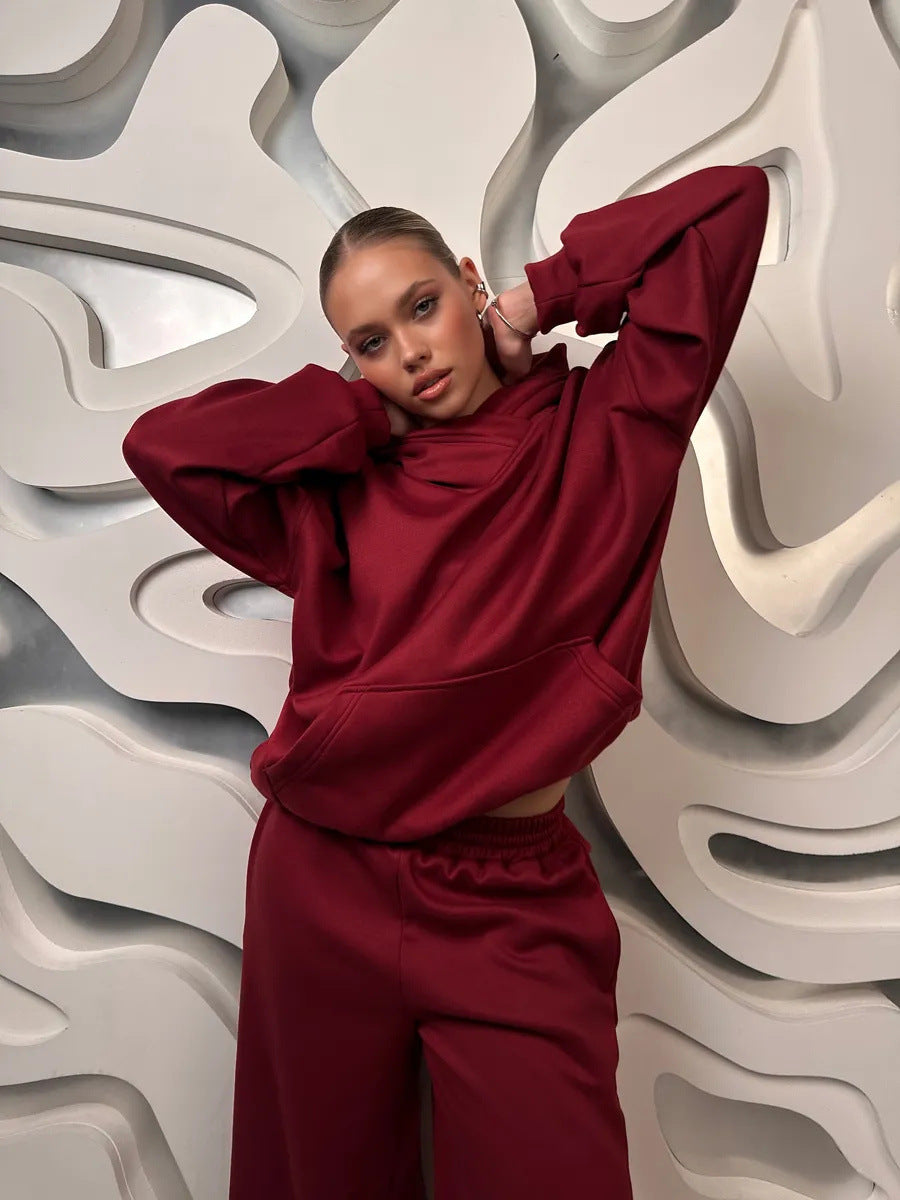 Dame afslappet hættetrøje sæt med løs pasform Stilla