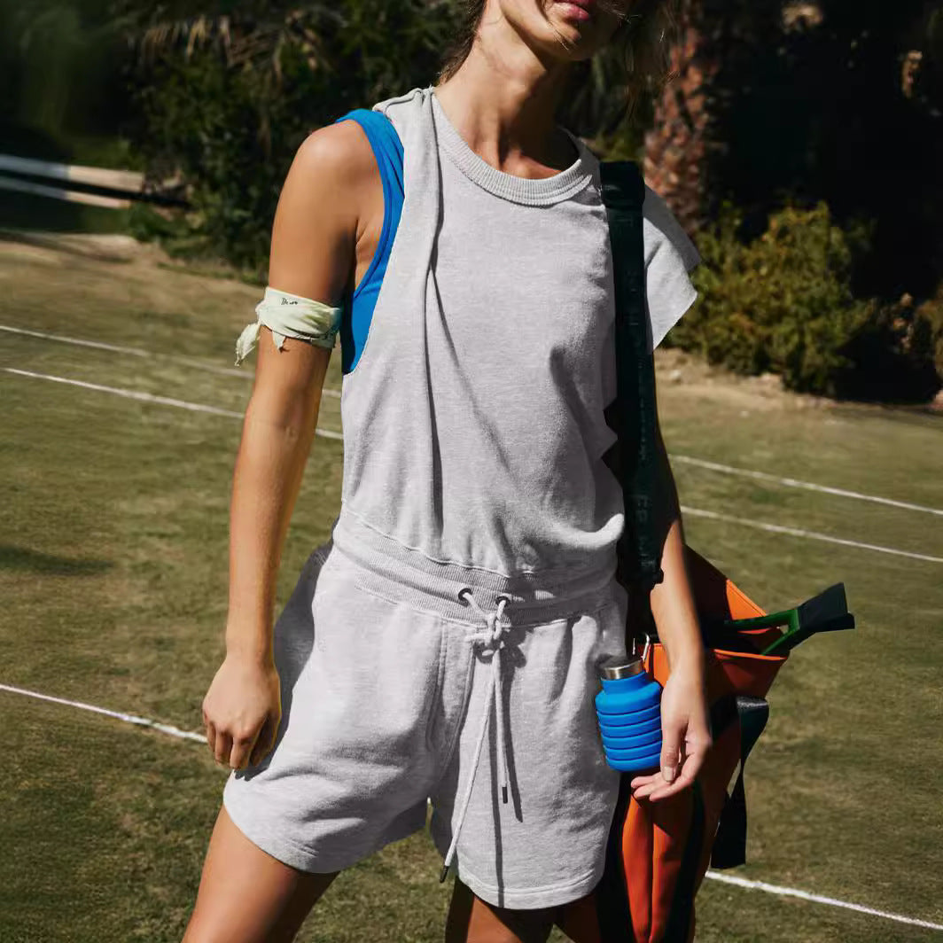 Dame afslappet sportssæt med kortærmet overdel og shorts Stilla