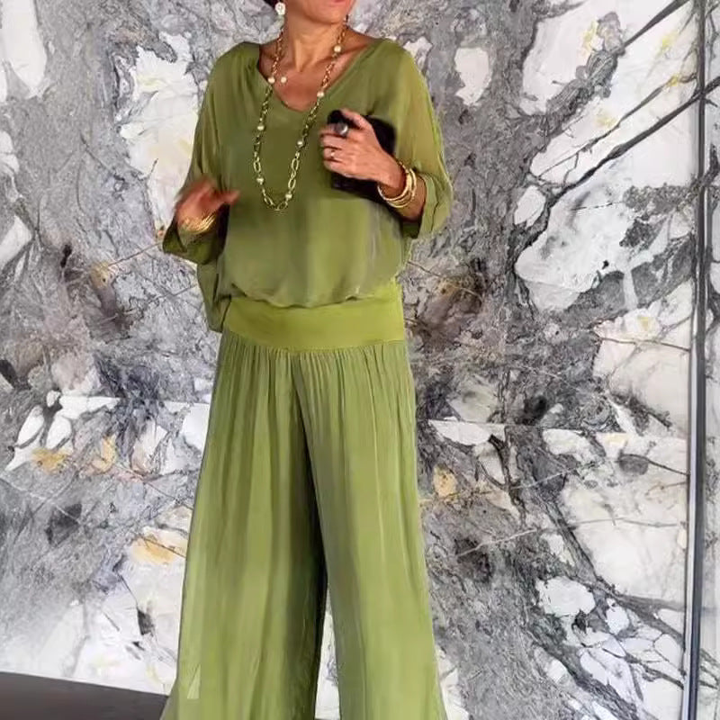 Dame Relaxed Fit Bredbenet Jumpsuit Stilla