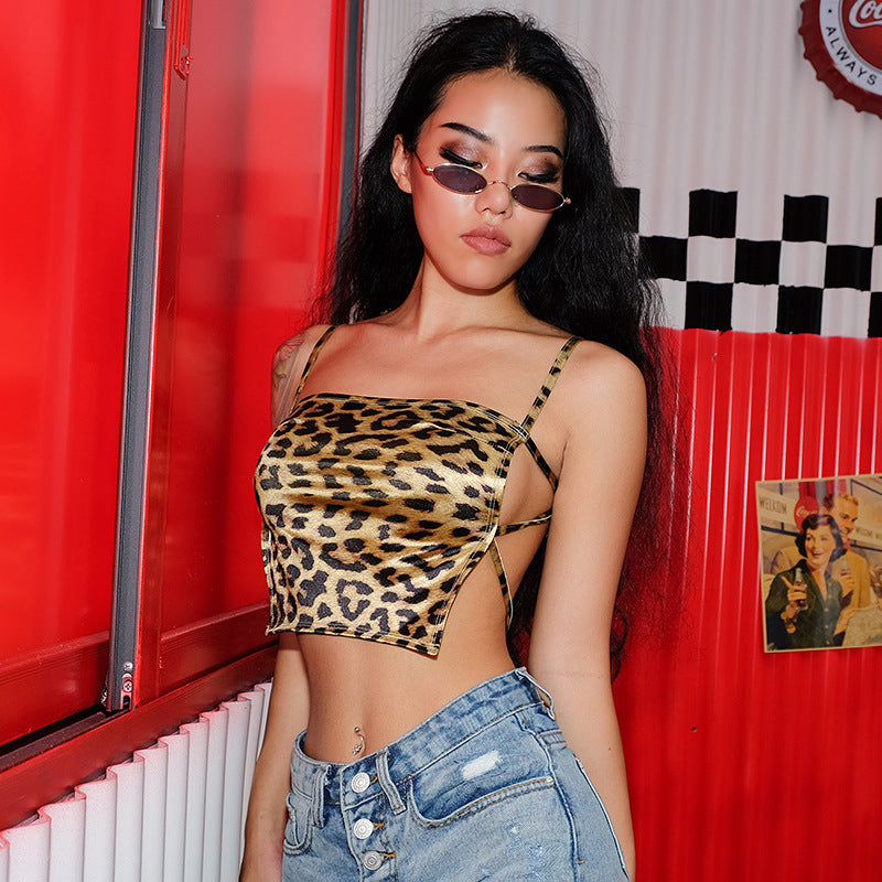 Dame Cropped Tiertryks Tanktop Stilla