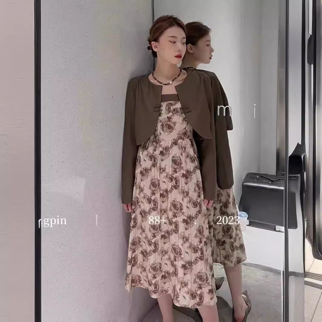 Dame Cropped Læderjakke med dekorativ lukning Stilla