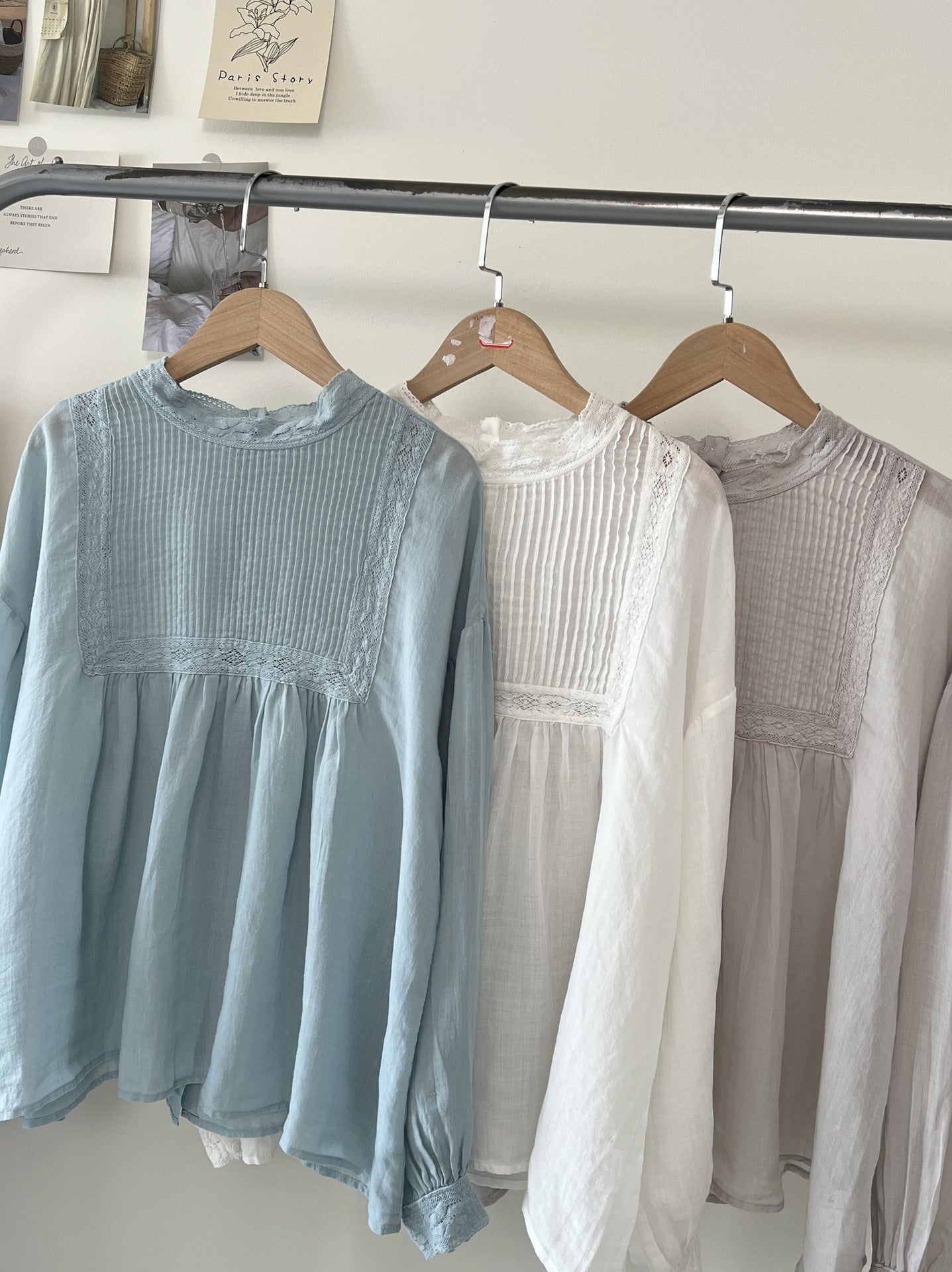 Dame Elegant Folds bluse med Spitze Detalje Stilla