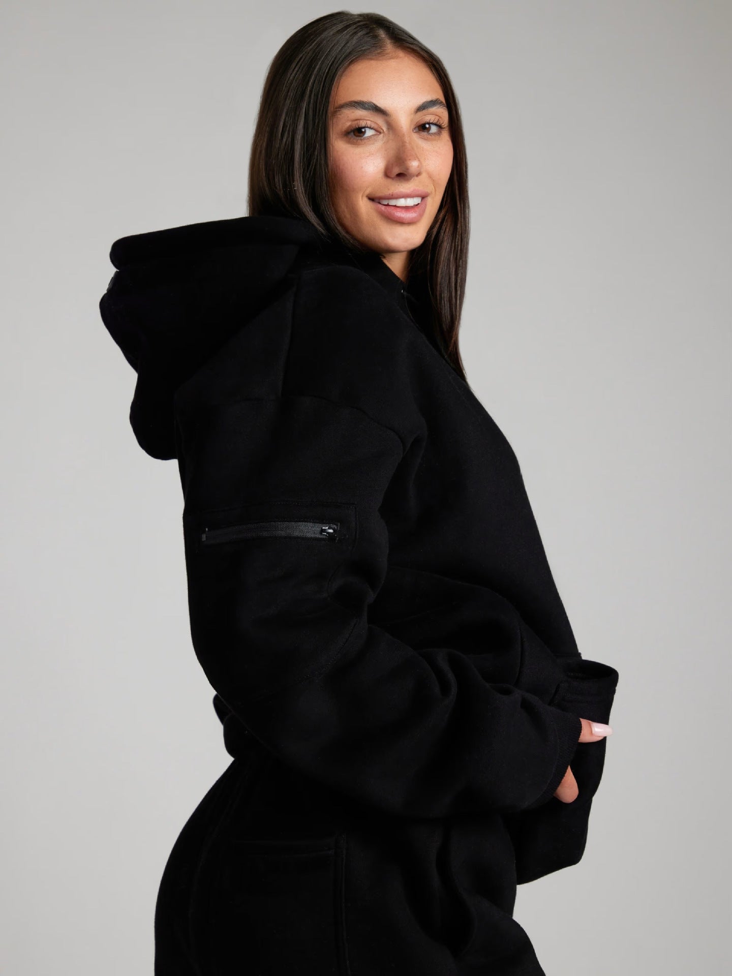 Dame afslappende hoodie med indbygget sovemaske Stilla