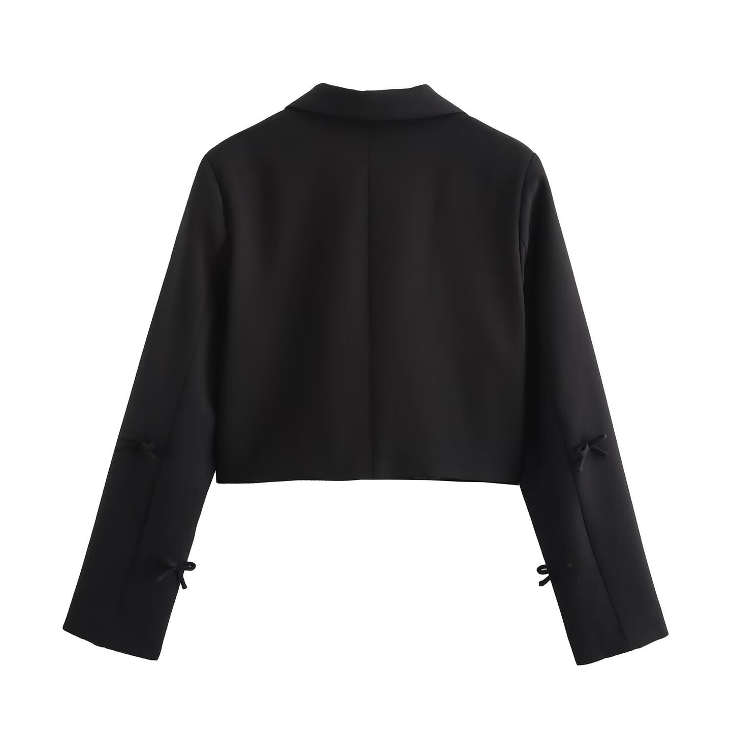 Dame Cropped Blazer med Sløjfedetaljer Stilla
