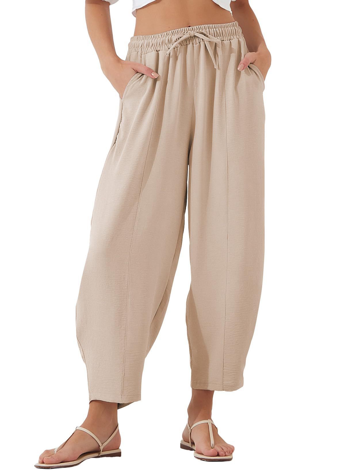 Dame afslappede Palazzo-bukser med praktisk gummibånd og lommer Stilla