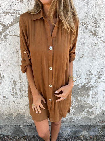 Dame afslappet skjortekjole lavet af kvalitet viscose-blanding Stilla