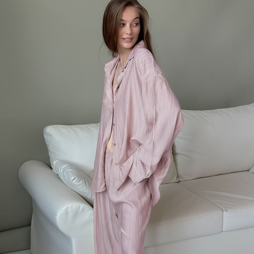 Dame afslappet skjorte og vid bukser sæt Stilla