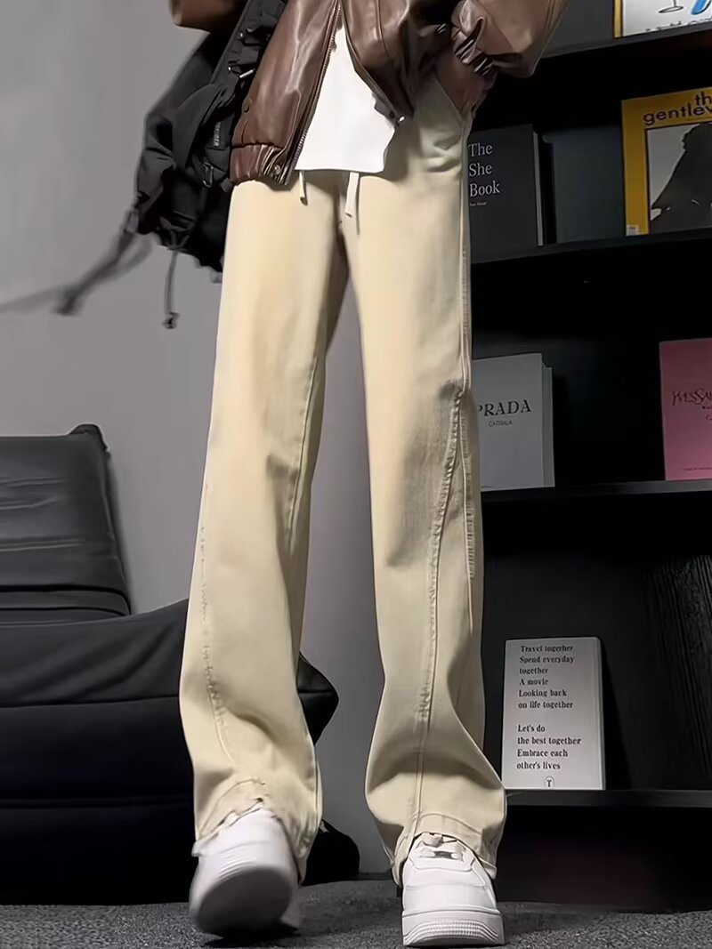 Dame brede jeans i urban stil med afslappet snit og høje lommer Stilla