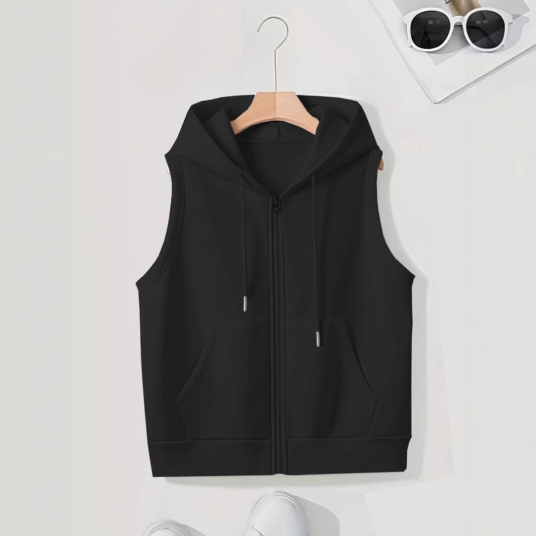 Dame sporty hættevest med gennemgående lynlås og praktiske lommer Stilla