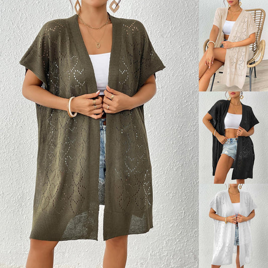 Dame Åben Væv Strikjakke Stilla