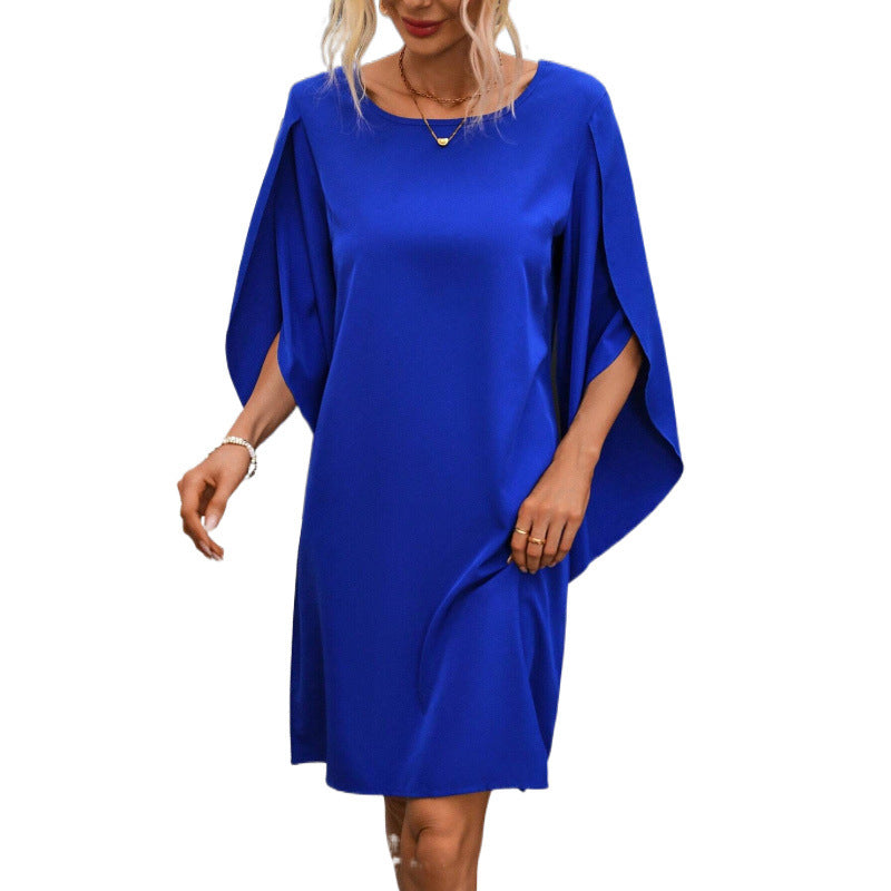 Dame Elegant jersey kjole med vid pasform og raffinerede vingeærmer Stilla