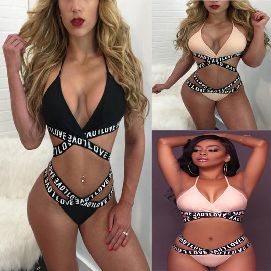 Dame Cutout Rem Bikini Sæt Stilla