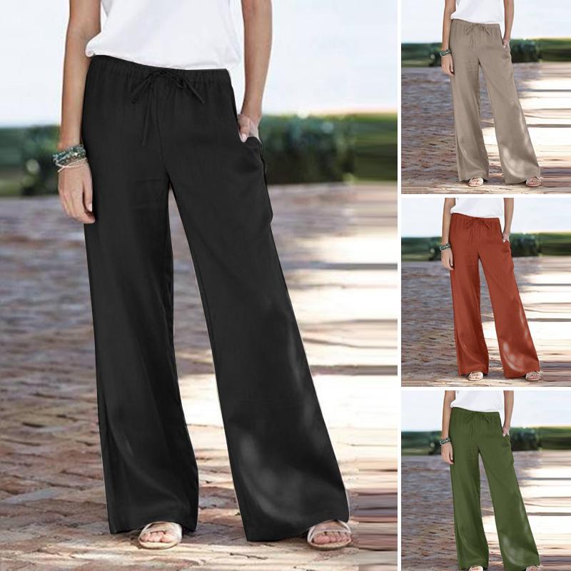 Dame afslappet brede sommerbukser med elastisk talje Stilla