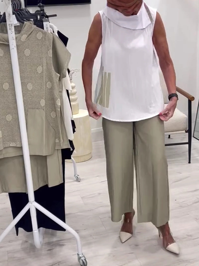 Dame elegant bluse med asymmetrisk krave og modemæssigt design Stilla