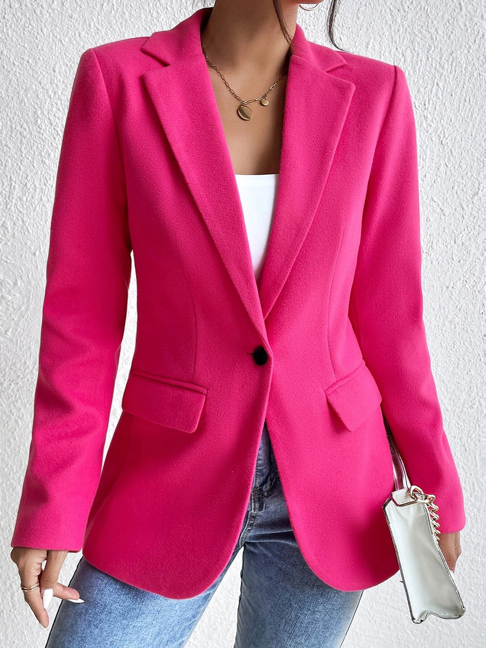 Dame elegant blazer med moderne snit og lommer Stilla