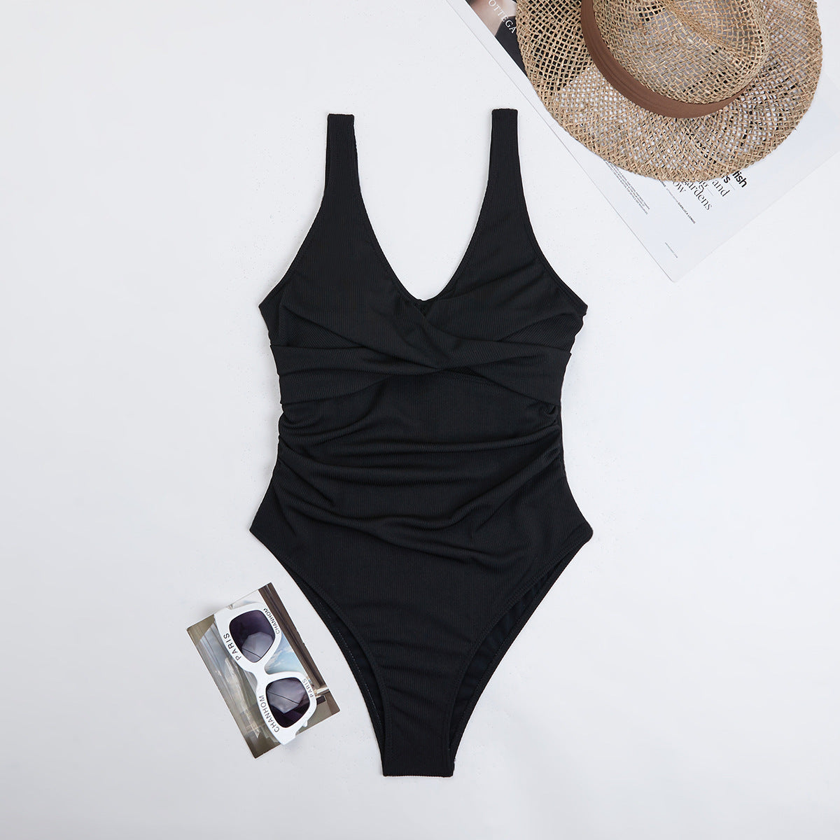 Dame elegant badedragt med trendy rynkeelementer Stilla