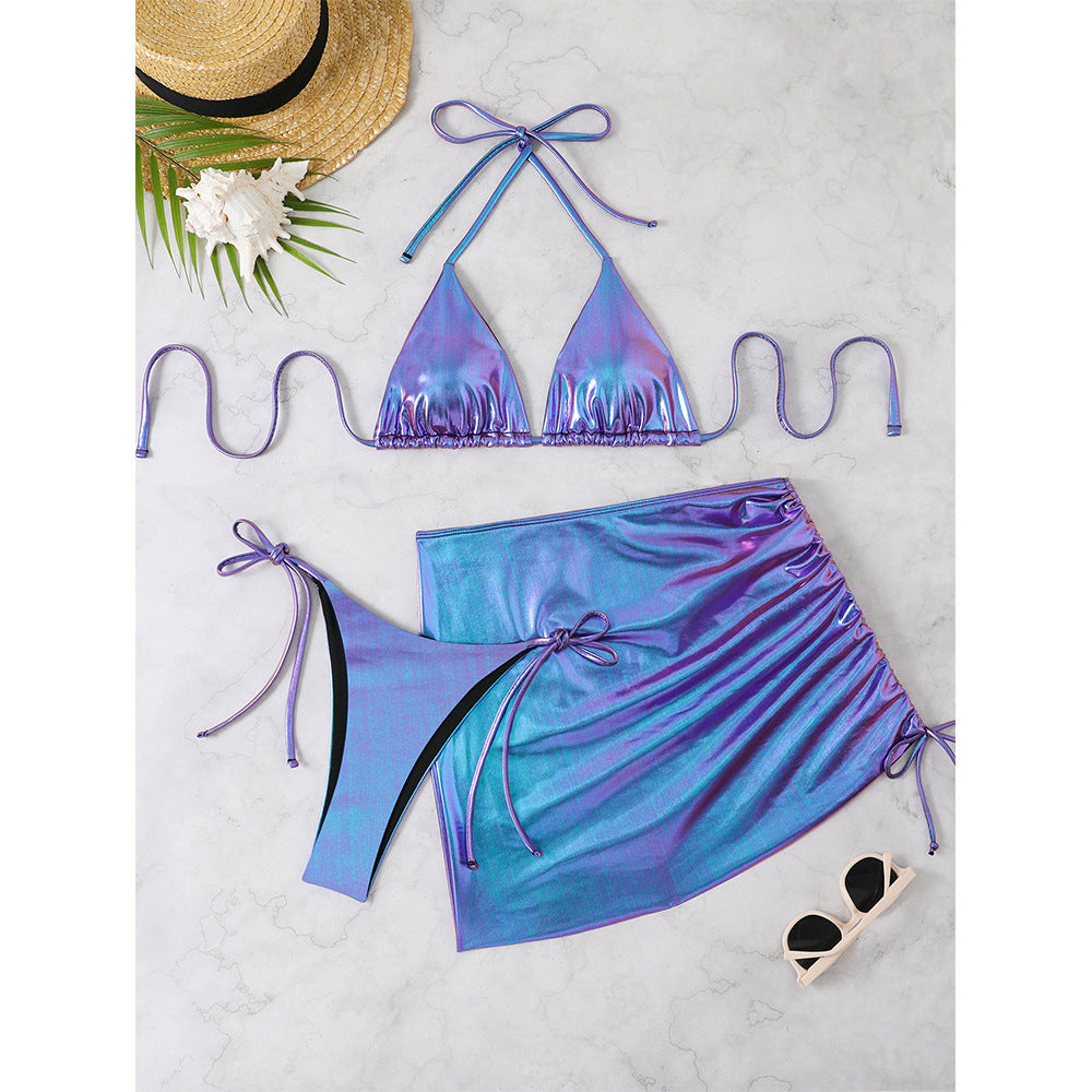 Dame Premium Triangel-Bikini med justerbar indpakningsnederdel Stilla