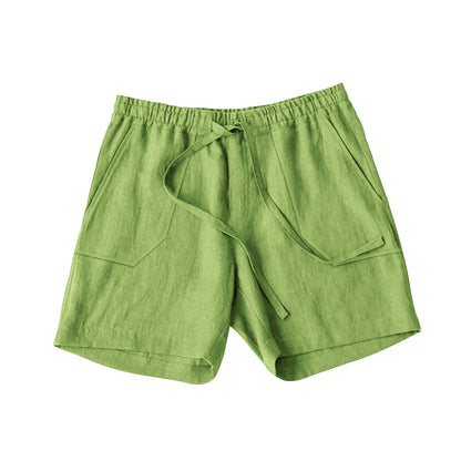 Herre let linned-shorts med elastisk talje og praktiske lommer Stilla