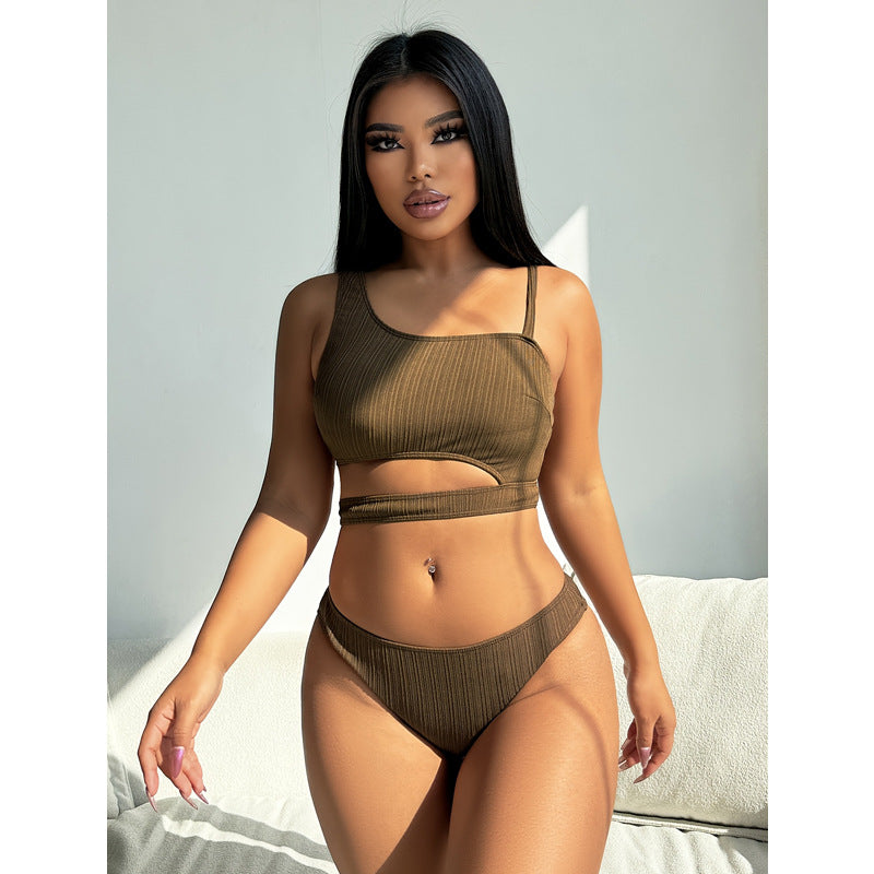 Dame Cut-Out Ribben sæt Bikini Stilla
