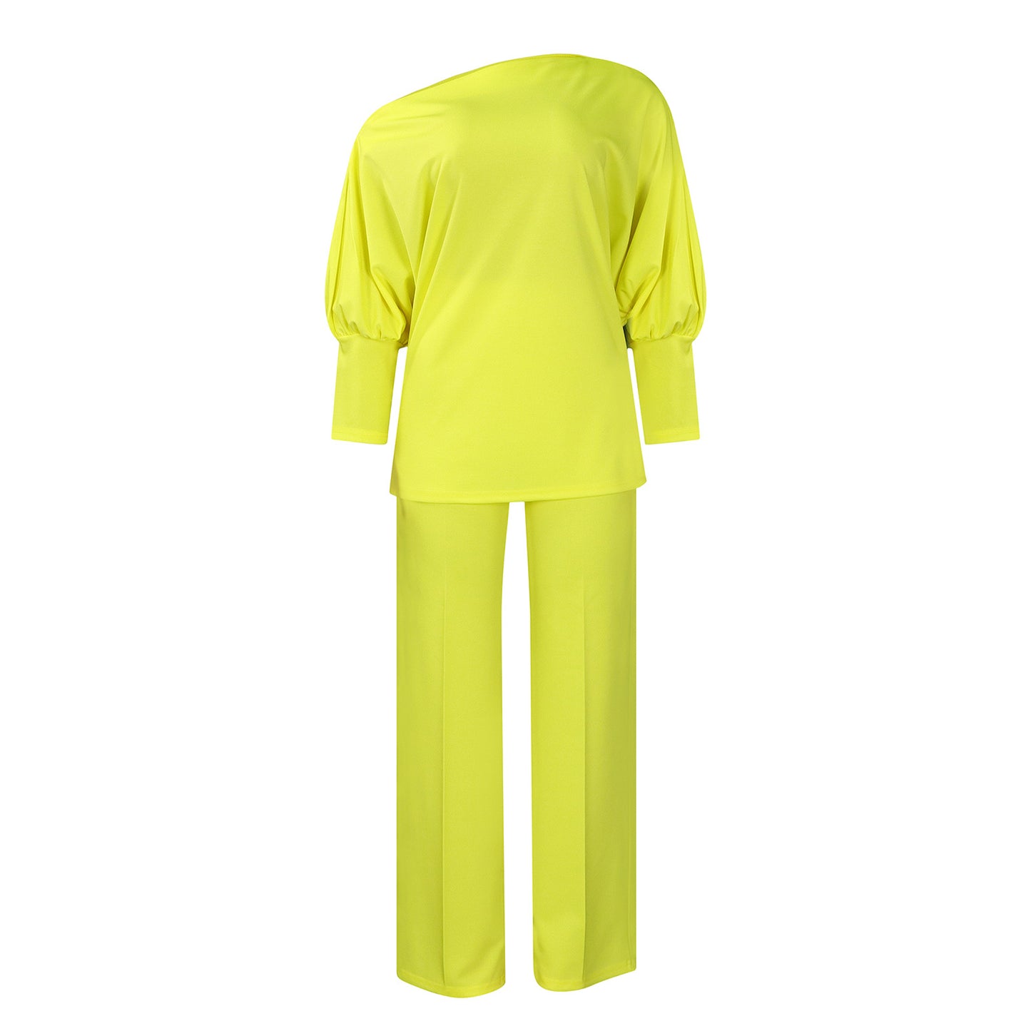Damer Mode Jumpsuit med elegant asymmetrisk overdel og brede ærmer Stilla