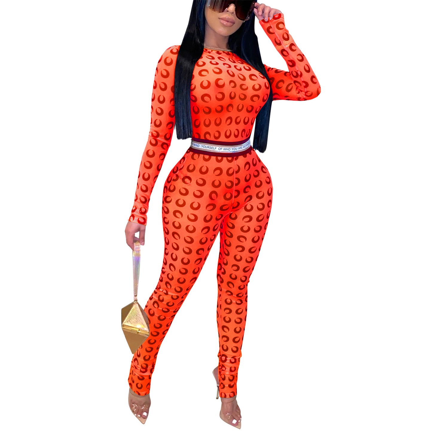 Dame Sporty Jumpsuit med unikt mønster og tætsiddende pasform Stilla