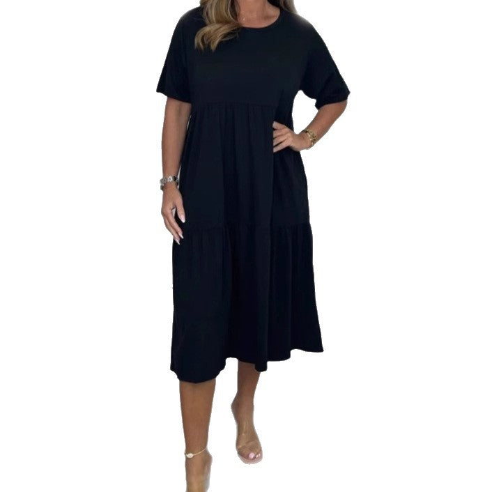 Dame afslappet midikjole med legende flæser Stilla